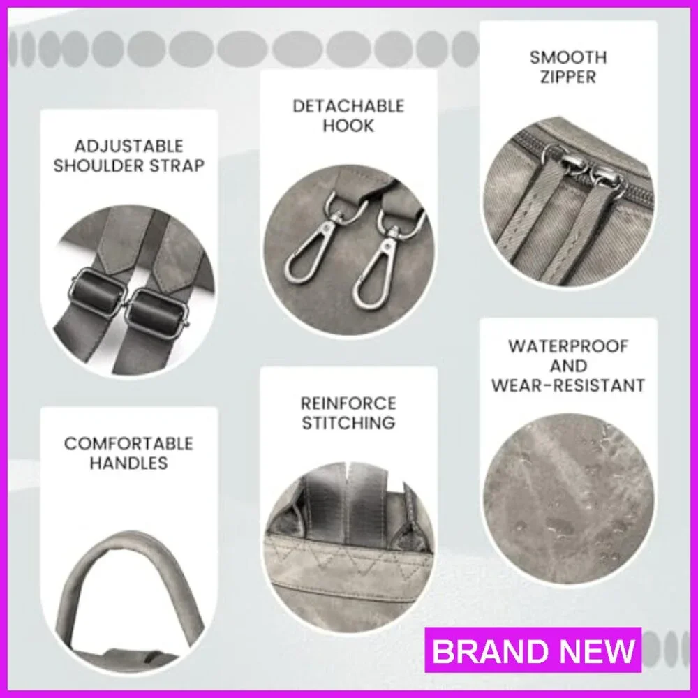 PU Leather Anti-Theft Backpack Purse Multiple Pockets Adjustable Straps Travel - Picture 6 of 6